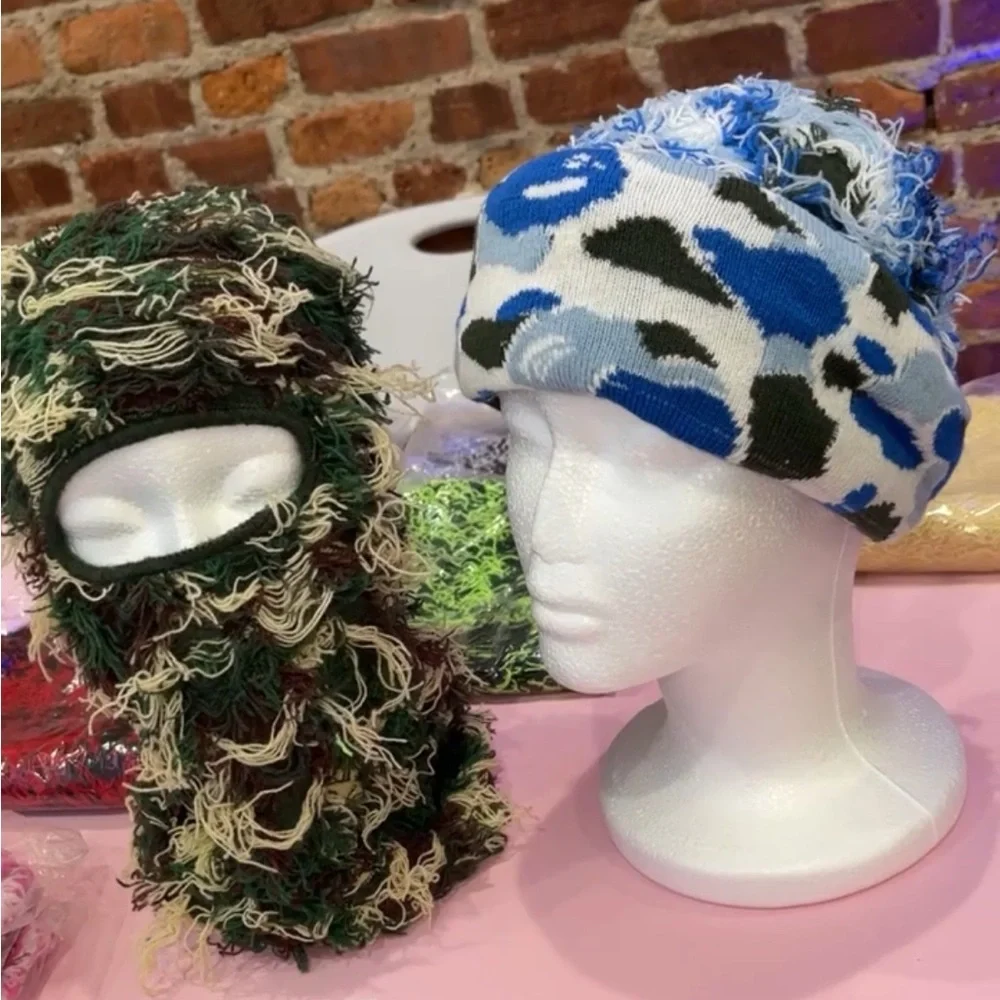 Blue Camouflage Ski Mask